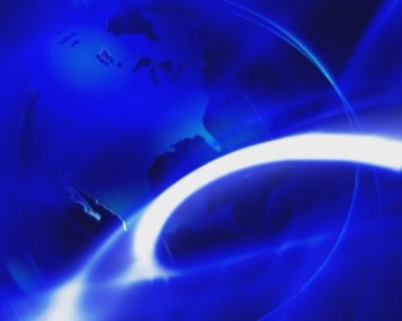 地球地图转动白光炫光动态光效蓝色背景视频素材