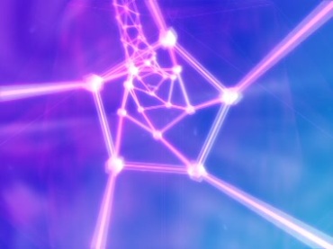 空间网状结构管道通道穿行蓝色背景视频素材