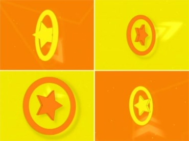 黄色五角星圆圈圆环小图案动态旋转视频素材