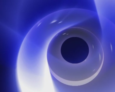 圆洞圆环透明光圈翻转变化蓝色背景视频素材