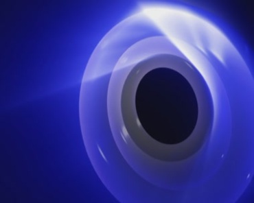 圆洞圆环透明光圈翻转变化蓝色背景视频素材