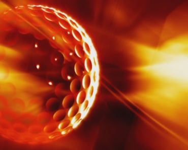 金光高尔夫球陨石球体转动动态光效视频素材