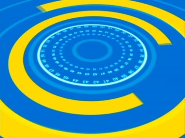 蓝黄相间圆环卡通片头动画视频素材