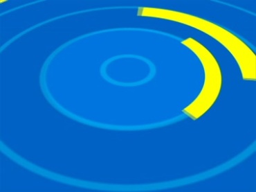 蓝黄相间圆环卡通片头动画视频素材