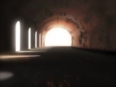 通道山洞隧道穿行洞口亮光白光视频素材