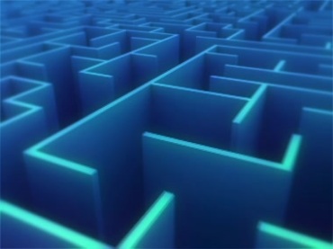 迷宫通道蓝色背景视频素材