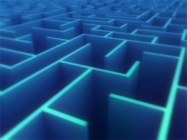 迷宫通道蓝色背景视频素材
