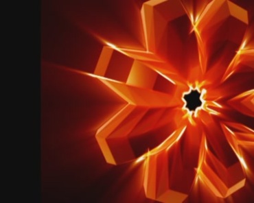 金光花朵形状炫光转动动态特效视频素材