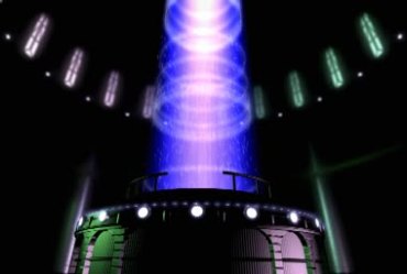 舞台灯光灯柱光圈圆环射光能量环视频素材