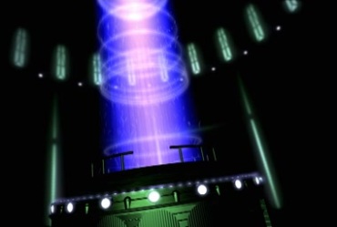 舞台灯光灯柱光圈圆环射光能量环视频素材