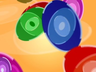 彩色圆盘圆片动态飞行视频素材