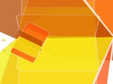 橙黄色立体空间扇片叶片翻动动态背景视频素材