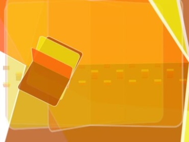 橙黄色立体空间扇片叶片翻动动态背景视频素材