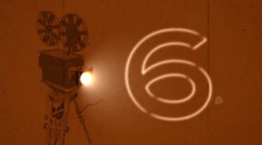 老式电影放映机投影十秒倒计时数字变化视频素材