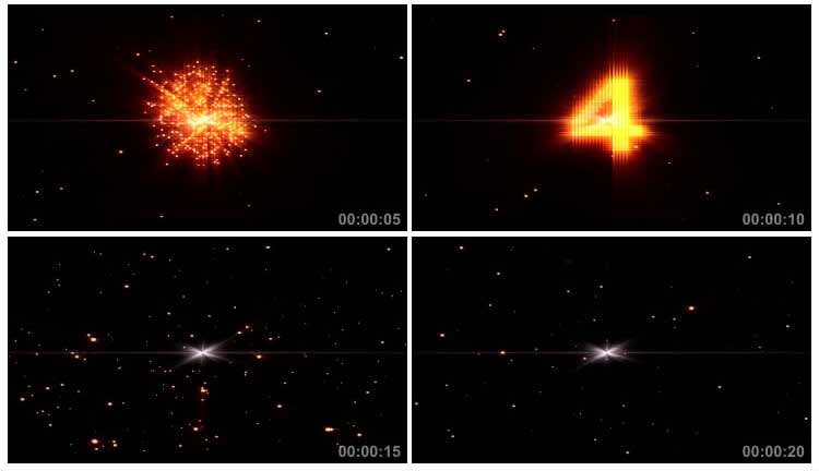 星光粒子汇聚爆炸消散5倒数倒计时视频素材