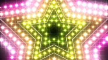 霓虹五角星灯光闪烁舞蹈背景视频素材