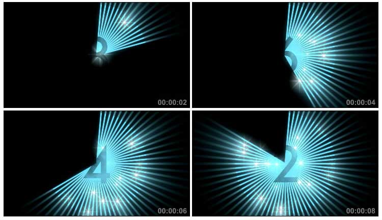 灯光扫描十秒倒计时倒数动态特效视频素材