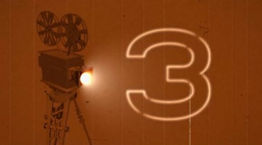 老式电影放映机播放投影灯光十秒倒计时倒数视频素材