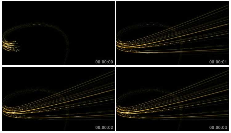 金色光线运动轨迹划过屏幕黑屏抠像特效视频素材