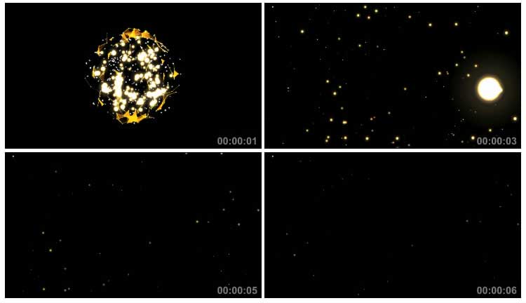 金色粒子爆炸散落动态特效视频素材