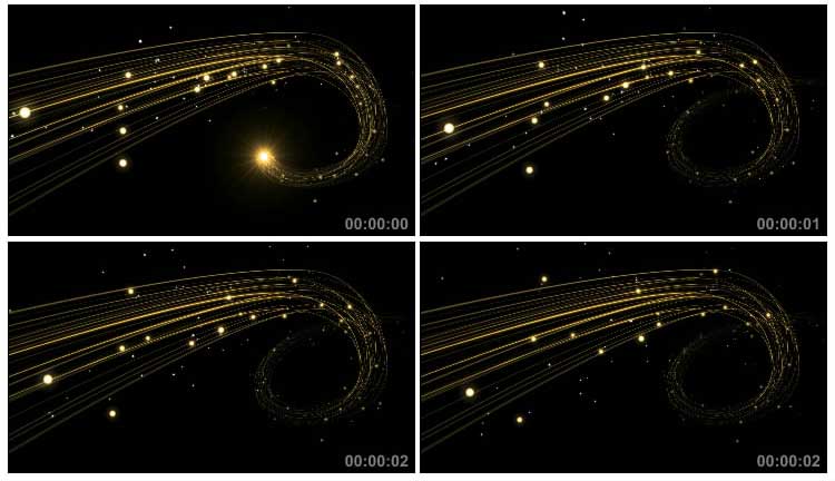 金色光带线条划过动态光效视频素材