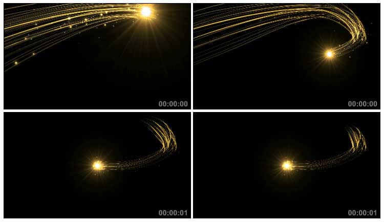 金色亮光运动轨迹线条光线光带金光特效视频素材
