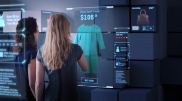 技术信息智能化购物屏幕演示传递未来发展宣传高清实拍视频素材