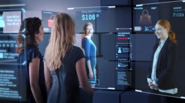 技术信息智能化购物屏幕演示传递未来发展宣传高清实拍视频素材