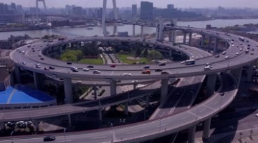 4K大城市高架桥航拍视频素材