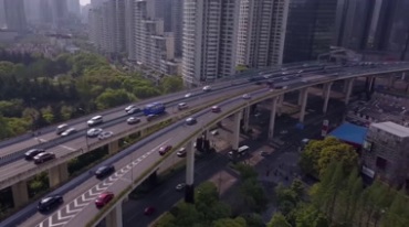 4K大城市高架桥航拍视频素材
