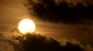 太阳落山夕阳西落黄昏景色视频素材