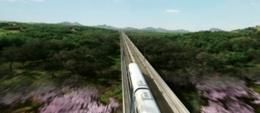 中国高铁动车和谐号火车铁路CG动画视频素材