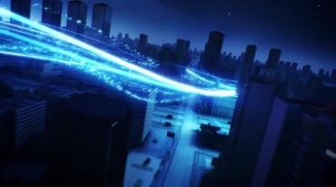 蓝色能源信息通信网络科技高速通道视频素材