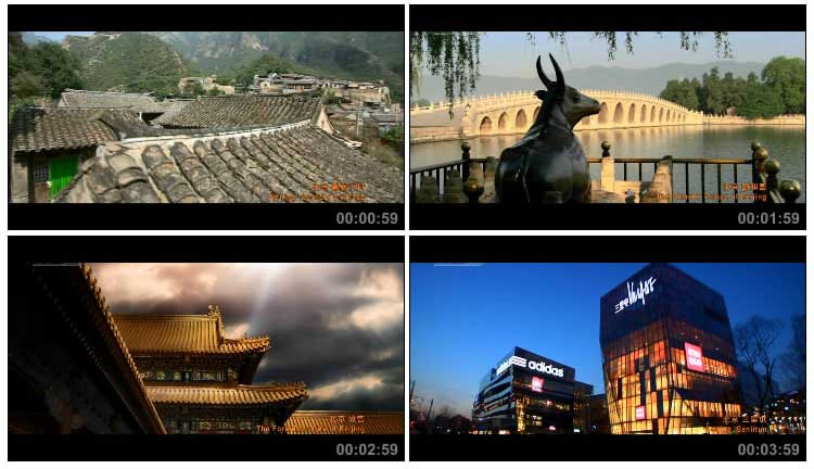 北京知名景点标志组合镜头视频素材