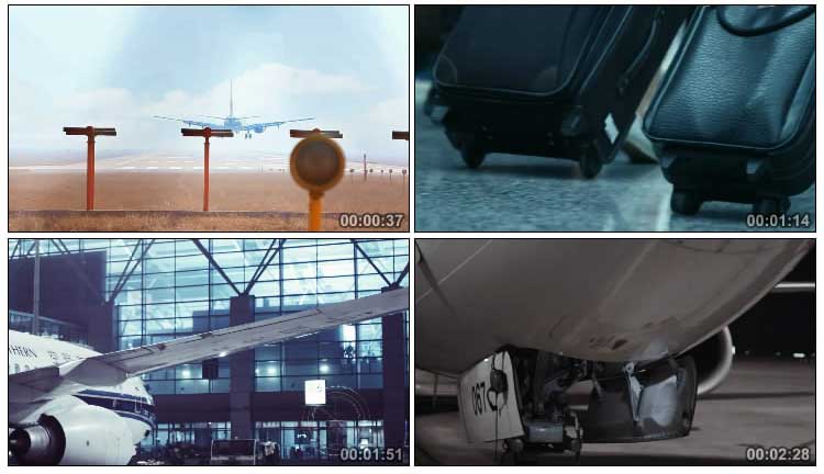 航空飞机降落机场候机大厅机坪大飞机机务视频素材