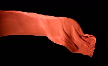 红绸布红绸带飘动黑屏抠像后期特效视频素材