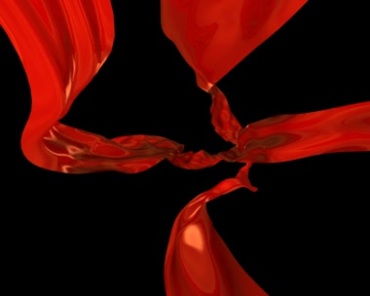 红色绸带绸缎红绸飘带后期合成抠像特效视频素材