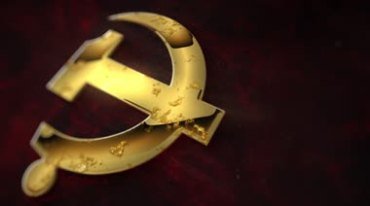 金色立体党徽斑驳粒子风化党建后期特效视频素材