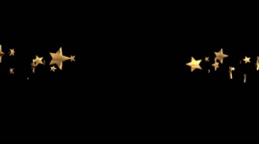 金色五角星碰撞小星星洒落转场过渡后期特效视频素材