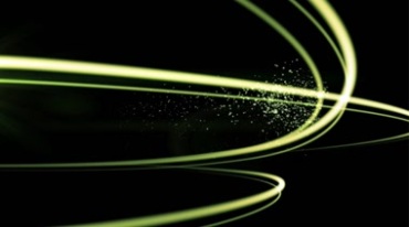 绿色线条光束粒子穿梭动态特效视频素材