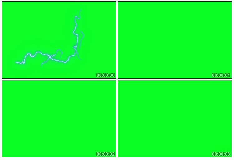 空中闪电 电光火花银龙电弧绿屏抠像后期特效视频素材