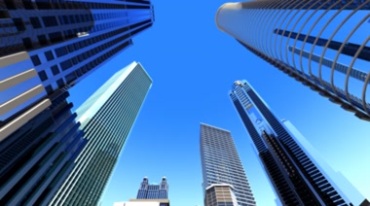摩天大楼商业大厦城市高楼林立仰拍视频素材