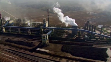 工业工厂排放浓烟大气环境污染实拍视频素材