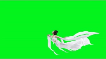 白衣仙女飞天嫦娥绿屏抠像后期特效视频素材