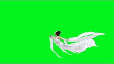 白衣仙女飞天嫦娥绿屏抠像后期特效视频素材