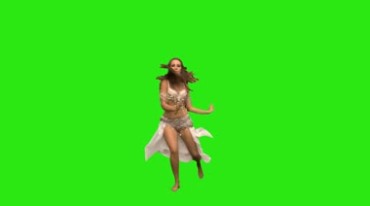 美女跳肚皮舞抖腰优美舞姿绿屏抠像后期特效视频素材
