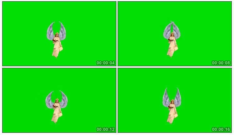 美女天使绿屏抠像后期特效视频素材