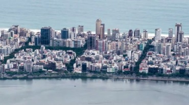 海滨城市港湾海湾高楼航拍延时摄影视频素材