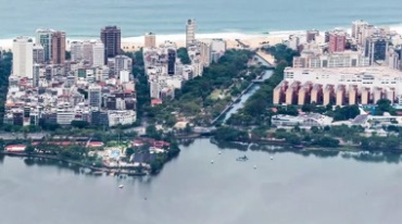 海滨城市港湾海湾高楼航拍延时摄影视频素材