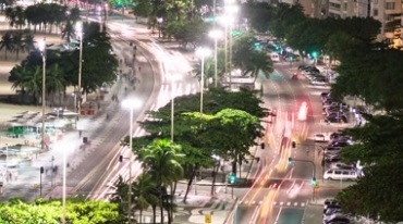 城市马路车水马龙夜景延时摄影视频素材